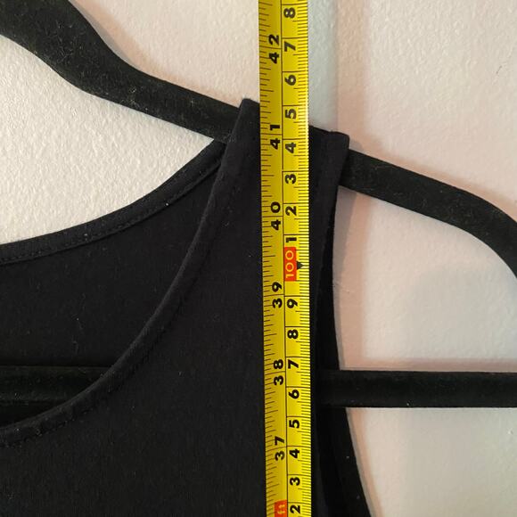 Eileen Fisher Black Knit Tank Dress Midi Knee Length Stretch Women's size Medium - Picture 8 of 8